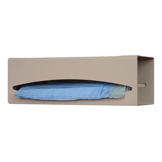 MARKETLAB BOWMAN BAG DISPENSERS - Bag Dispenser, Double, Holds Two Rolls of Bags up to 9" Long, Two-Way Keyholes For Vertical Or Horizontal Wall Mounting, Quartz ABS Plastic, 10 1/8"W x 7 1/8"H x 3 15/16"D (Made in USA) | Quantity - 1x EA