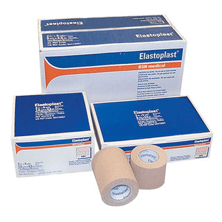 BSN MEDICAL TENSOPLAST ELASTIC ADHESIVE BANDAGES - Elastic Adhesive Bandage, 1" x 5 yds, Tan, 32/cs (020558) | Quantity - 1x CS