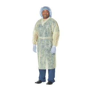 CARDINAL HEALTH ISOLATION AND COVER GOWNS - Isolation Gown, SMS, with (2) Tape Tabs, Yellow, Universal Size, 10/pk, 10 pk/cs(On Vendor Allocation - Availibility May Be Limited) | Quantity - 1x CS