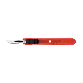 CINCINNATI SAFETY SCALPELS - Safety Scalpels, Swann Morton, Stainless Steel, Red Handle, Size 21, Disposable, Sterile, 25/bx (DROP SHIP ONLY) | Quantity - 1x BX