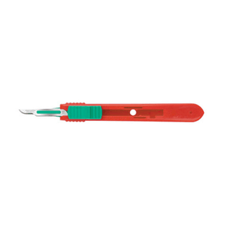 CINCINNATI SAFETY SCALPELS - Safety Scalpels, Swann Morton, Stainless Steel, Red Handle, Size 21, Disposable, Sterile, 25/bx (DROP SHIP ONLY) | Quantity - 1x BX