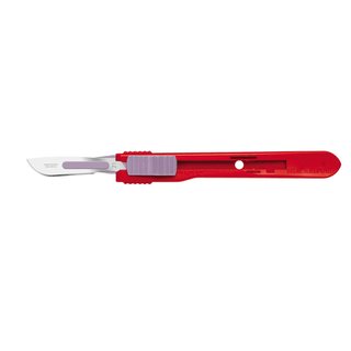 CINCINNATI SAFETY SCALPELS - Safety Scalpels, Swann Morton, Stainless Steel, Red Handle, Size 21, Disposable, Sterile, 25/bx (DROP SHIP ONLY) | Quantity - 1x BX
