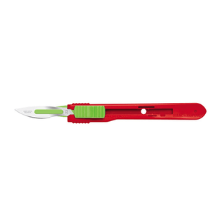 CINCINNATI SAFETY SCALPELS - Safety Scalpels, Swann Morton, Stainless Steel, Red Handle, Size 21, Disposable, Sterile, 25/bx (DROP SHIP ONLY) | Quantity - 1x BX