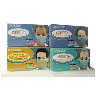 CROSSTEX ISOFLUID EARLOOP MASK - ASTM Level 1 Mask, Latex Free (LF), Turquoise, 50/bx, 10 bx/ctn | Quantity - 1x CTN