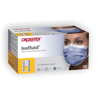 CROSSTEX ISOFLUID EARLOOP MASK - ASTM Level 1 Mask, Latex Free (LF), Turquoise, 50/bx, 10 bx/ctn | Quantity - 1x CTN