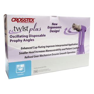 CROSSTEX TWIST PLUS OSCILLATING DISPOSABLE PROPHY ANGLES - Prophy Angle, Firm Cup White, Disposable,  100/bx | Quantity - 1x BX