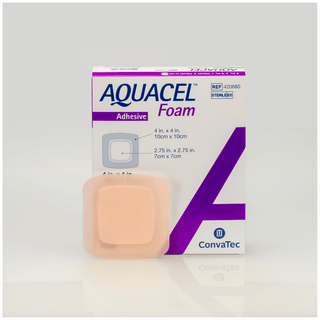 CONVATEC AQUACEL DRESSINGS - Foam Dressing, Adhesive, Square, 4" x 4", 10/bx | Quantity - 1x BX
