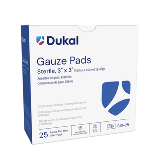 DUKAL GAUZE PADS - Gauze Pad, 4" x 4", 12-Ply, Sterile, 1/pk, 1800 pk/cs | Quantity - 1x CS