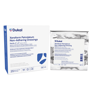 DUKAL ALBA XEROFORM PETROLATUM GAUZE DRESSINGS - Xeroform Gauze Dressing, 4" x 4", Sterile, 1/pk, 25 pk/bx (Item is on Manual Allocation - Quanitities are Limied) | Quantity - 1x BX