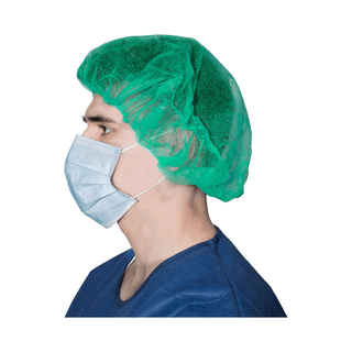 DUKAL BOUFFANT CAPS - Bouffant Cap, 21", Accordian, Green, Non-Sterile, 100/bg, 10 bg/cs (84 cs/plt)  | Quantity - 1x CS