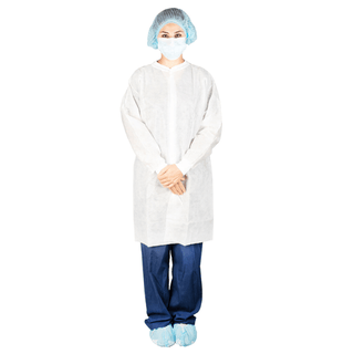 DUKAL FLUID RESISTANT LAB COATS - Lab Coat, without Pockets, 3X-Large, White, Disposable, Non-Sterile, 10/bg, 5 bg/cs | Quantity - 1x CS