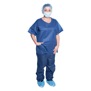 DUKAL SCRUB SHIRTS - Scrub Shirt, CoverSoft, Small, Disposable, Non-Sterile, Blue, 10/bg, 5bg/cs | Quantity - 1x CS