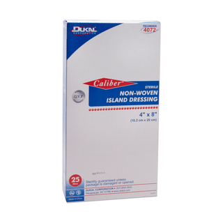 DUKAL NON-WOVEN ISLAND DRESSING - Island Dressing, 4" x 14", Non-Woven, Adhesive Backing, Sterile, 25/bx, 2 bx/cs | Quantity - 1x CS