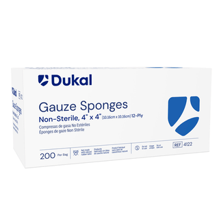 DUKAL WOVEN COTTON GAUZE SPONGES - Gauze Sponge, 8" x 4", Non-Sterile, 12-Ply, 200/bg, 10 bg/cs | Quantity - 1x CS
