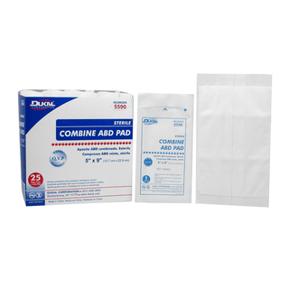 DUKAL ABD PADS - ABD Pad, 5" x 9", Sterile, 1/pk, 25 pk/tray, 16 tray/cs (24 cs/plt) | Quantity - 1x CS