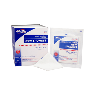 DUKAL NEW SPONGES - Sponge, 3" x 3", Non-Woven New Sponge, Sterile, 4-Ply, 2/pk, 25 pk/bx, 48 bx/cs | Quantity - 1x CS
