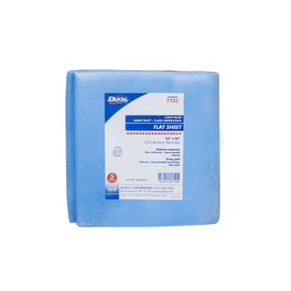 DUKAL DISPOSABLE LINENS - Flat Sheet, 84" x 60", Heavy Duty Fluid Resistant, Lt. Blue, 5/bg, 10 bg/cs | Quantity - 1x CS