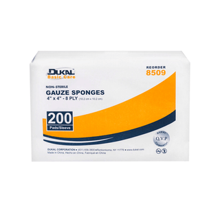 DUKAL BASIC GAUZE SPONGES - Gauze Sponge, 3" x 3", Non-Sterile, 8-Ply, 200/bg, 20 bg/cs | Quantity - 1x CS