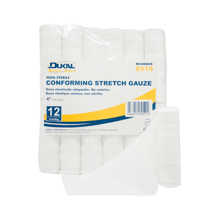 DUKAL BASIC CONFORMING STRETCH GAUZE - Conforming Stretch Gauze, 4" Non-Sterile, 12 rl/bg, 8 bg/cs (154 cs/plt) | Quantity - 1x CS