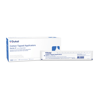 DUKAL COTTON TIPPED APPLICATORS - Applicator, 6" Plastic Shaft Cotton-Tipped, Sterile, 2/pk, 100 pk/bx, 10 bx/cs | Quantity - 1x CS