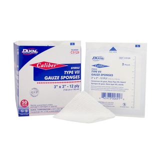 DUKAL CALIBER GAUZE SPONGES - Gauze Sponge, Type VII, Sterile, 4" x 4", 12-Ply, 2/pk, 25 pk/bx, 24 bx/cs (28 cs/plt) | Quantity - 1x CS