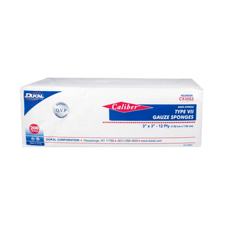 DUKAL CALIBER GAUZE SPONGES - Gauze Sponge, Type VII, Sterile, 4" x 4", 12-Ply, 2/pk, 25 pk/bx, 24 bx/cs (28 cs/plt) | Quantity - 1x CS