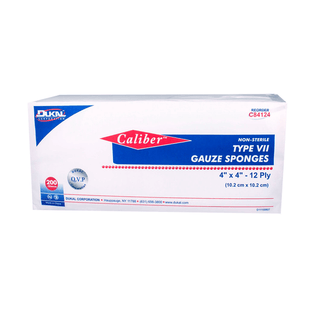 DUKAL CALIBER GAUZE SPONGES - Gauze Sponge, Type VII, Sterile, 4" x 4", 12-Ply, 2/pk, 25 pk/bx, 24 bx/cs (28 cs/plt) | Quantity - 1x CS