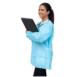 DUKAL UNIPACK PERSONAL PROTECTION - FitMe Lab Jackets, Small, Teal/ Green, 10/bg | Quantity - 1x BG