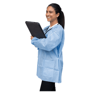 DUKAL UNIPACK PERSONAL PROTECTION - FitMe Lab Jackets, Small, Teal/ Green, 10/bg | Quantity - 1x BG