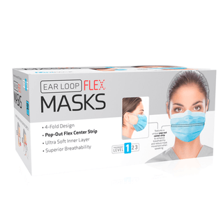 DUKAL PROCEDURE MASKS - Mask, Level 3, Ear Loop with Shield, Blue, 25/bx, 10 bx/cs | Quantity - 1x CS
