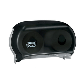 ESSITY TORK BATH TISSUE DISPENSER - Bath Tissue Roll Dispenser, Twin, Universal, Smoke, T24, Plastic, 8.3" x 12.8" x 5.6" (231 cs/plt) | Quantity - 1x EA