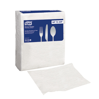 ESSITY TORK NAPKINS - Dinner Napkin, 1/4 Fold, Advanced, White, 2-Ply, Embossed, 16.3" x 15", 375/pk, 8 pk/cs (24 cs/plt) (36 cs/plt) | Quantity - 1x CS