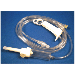 EXEL IV ADMINISTRATION SETS - IV Administration Set, 15 Drops, Combination Vented/ Non-vented, 2 Y Injection Sites, Option Lock, Roller Clamp, 2 Occlusion Clamps, 105" Tube, 50/cs (60 cs/plt) | Quantity - 1x CS