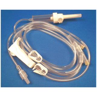 EXEL IV ADMINISTRATION SETS - IV Administration Set, 15 Drops, Combination Vented/ Non-vented, 2 Y Injection Sites, Option Lock, Roller Clamp, 2 Occlusion Clamps, 105" Tube, 50/cs (60 cs/plt) | Quantity - 1x CS