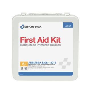 FIRST AID ONLY/ACME UNITED ANSI/OSHA COMPLIANT PACKAGE - 50 Person First Aid Kit, ANSI B, Metal Case (DROP SHIP ONLY - $150 Minimum Order) | Quantity - 1x EA