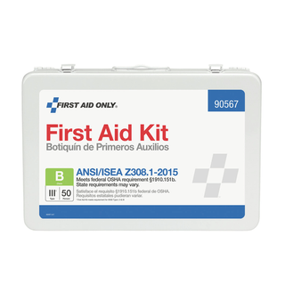 FIRST AID ONLY/ACME UNITED ANSI/OSHA COMPLIANT PACKAGE - 50 Person First Aid Kit, ANSI B, Metal Case (DROP SHIP ONLY - $150 Minimum Order) | Quantity - 1x EA