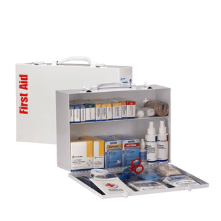 FIRST AID ONLY/ACME UNITED FIRST AID STATION - 2 SHELF - 2 Shelf First Aid ANSI A+ Metal Cabinet, w/ Meds (DROP SHIP ONLY - $150 Minimum Order) | Quantity - 1x EA