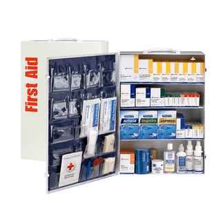 FIRST AID ONLY/ACME UNITED FIRST AID STATION - 4 SHELF - 4 Shelf First Aid ANSI B+ Metal Cabinet, with Meds (DROP SHIP ONLY - $150 Minimum Order) | Quantity - 1x EA