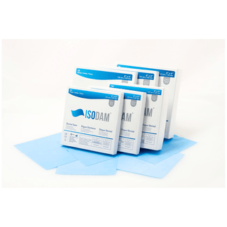 FOUR D RUBBER ISODAM DENTAL DAM - Isodam, Non-Latex 6" x 6" Blue, Heavy (0.23mm-0.28mm thickness), 15 pieces/bx | Quantity - 1x BX