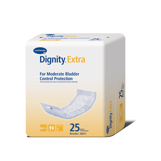 HARTMANN USA DIGNITY DISPOSABLE INSERTS - Dignity Extra Insert, For Light to Moderate Protection, 4" x 12", White, 25/bg, 10 bg/cs | Quantity - 1x CS