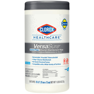 CLOROX VERSASURE CLEANER DISINFECTANT WIPES - Clorox Healthcare VersaSure Cleaner Disinfectant Wipes, 12" x 12", 110/tub, 2 tub/cs (50 cs/plt) | Quantity - 1x CS