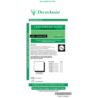 INNOVATIVE DERMASSIST SURGICAL POWDER-FREE GLOVES - Gloves, Surgical, Powder Free (PF), Size 9, Latex, Sterile, Textured Finish, 50 pr/bx, 4 bx/cs | Quantity - 1x CS