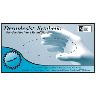 INNOVATIVE DERMASSIST VINYL SYNTHETIC POWDER-FREE EXAM GLOVES - Gloves, Exam, X-Small, Vinyl, Non-Sterile, PF, Smooth, 100/bx, 10 bx/cs | Quantity - 1x CS