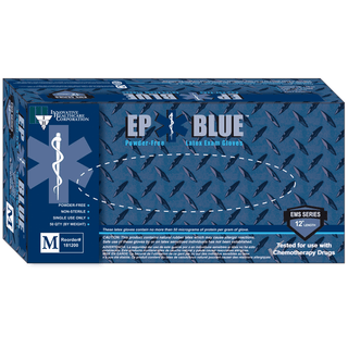 INNOVATIVE DERMASSIST EP BLUE POWDER-FREE LATEX MEDICAL GLOVES - Gloves, Exam, Large, Latex, Non-Sterile, PF, Textured, 15 mil Finger Thickness Extended Cuff, High Risk, Blue, 50/bx, 10 bx/cs | Quantity - 1x CS