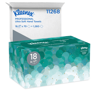 KIMBERLY-CLARK KLEENEX HAND TOWELS - Hand Towel, Pop-Up Box, White, 1-Ply, 9" x 10", 120 Sheet/bx, 18 bx/cs (42 cs/plt)  | Quantity - 1x CS