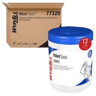 KIMBERLY-CLARK WETTASK REFILLABLE WIPING SYSTEM - Small Canister Including Dispenser & 12 Wiper Rolls, 35 wipers/rl, 12 rl/cs  | Quantity - 1x CS