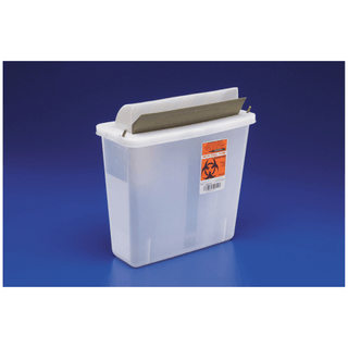 CARDINAL HEALTH IN-ROOM CONTAINERS WITH MAILBOX-STYLE LIDS - Sharps Container, Mailbox-Style Lid, 5 Qt, Transparent Red, 20/cs (30 cs/plt) | Quantity - 1x CS