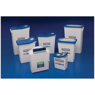 CARDINAL HEALTH PHARMASAFETY SHARPS DISPOSAL CONTAINERS - Waste Disposal Container, 8 Gal, Lid & Absorbent Pad, 17"H x 11"D x 15" W , 10/cs | Quantity - 1x CS