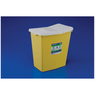 CARDINAL HEALTH CHEMOSAFETY CONTAINERS - Sharps Container, 18 Gal, Yellow, Hinged Lid, 26"H x 12"D x 18"W, 5/cs (7 cs/plt) | Quantity - 1x CS