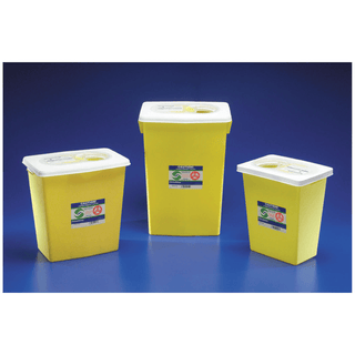 CARDINAL HEALTH CHEMOSAFETY CONTAINERS - Sharps Container, 18 Gal, Yellow, Hinged Lid, 26"H x 12"D x 18"W, 5/cs (7 cs/plt) | Quantity - 1x CS